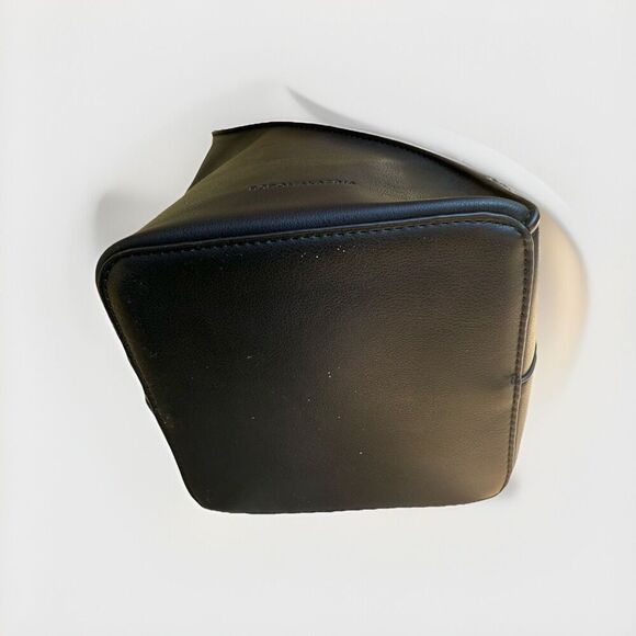 BCBG Maxazria Structured Bucket Bag Purse Black Asymmetrical Vegan Leather NWT - Picture 6 of 6